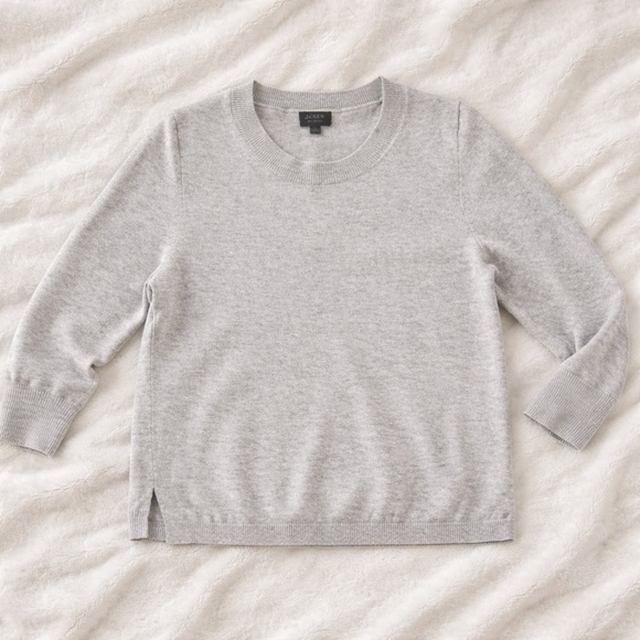 J. Crew Sweaters - J Crew Cashmere Crewneck Sweater Light Gray size L